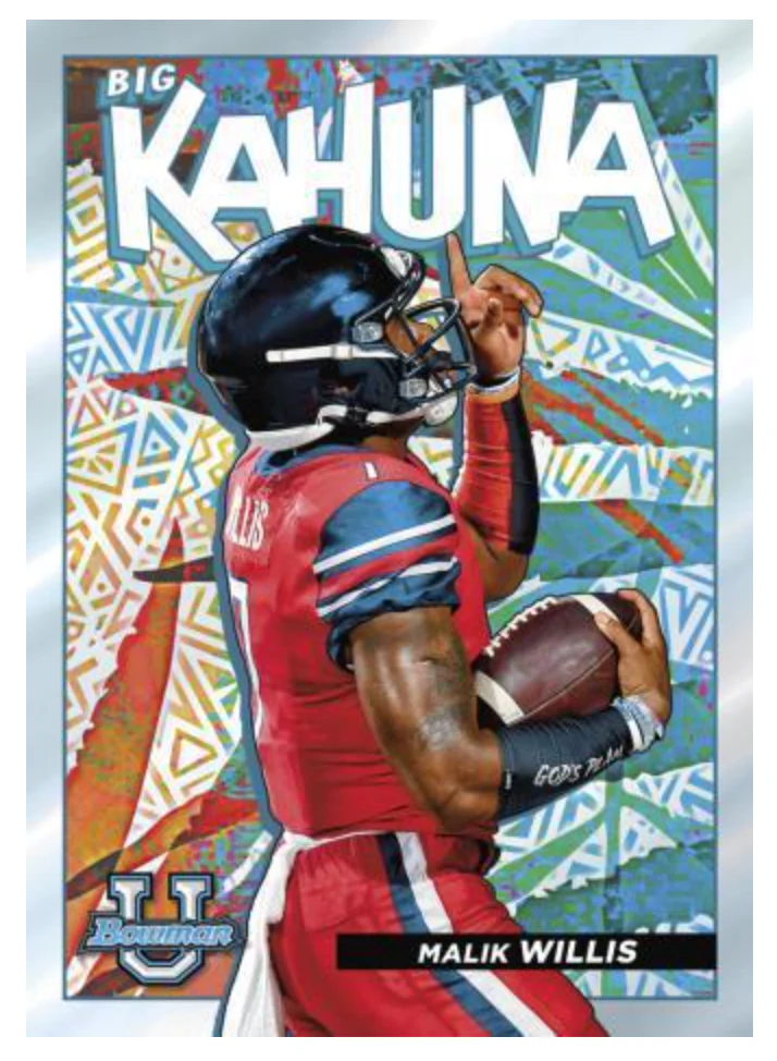 2021-22 Bowman University Football Hobby Pack - 4 Cards - Image 5
