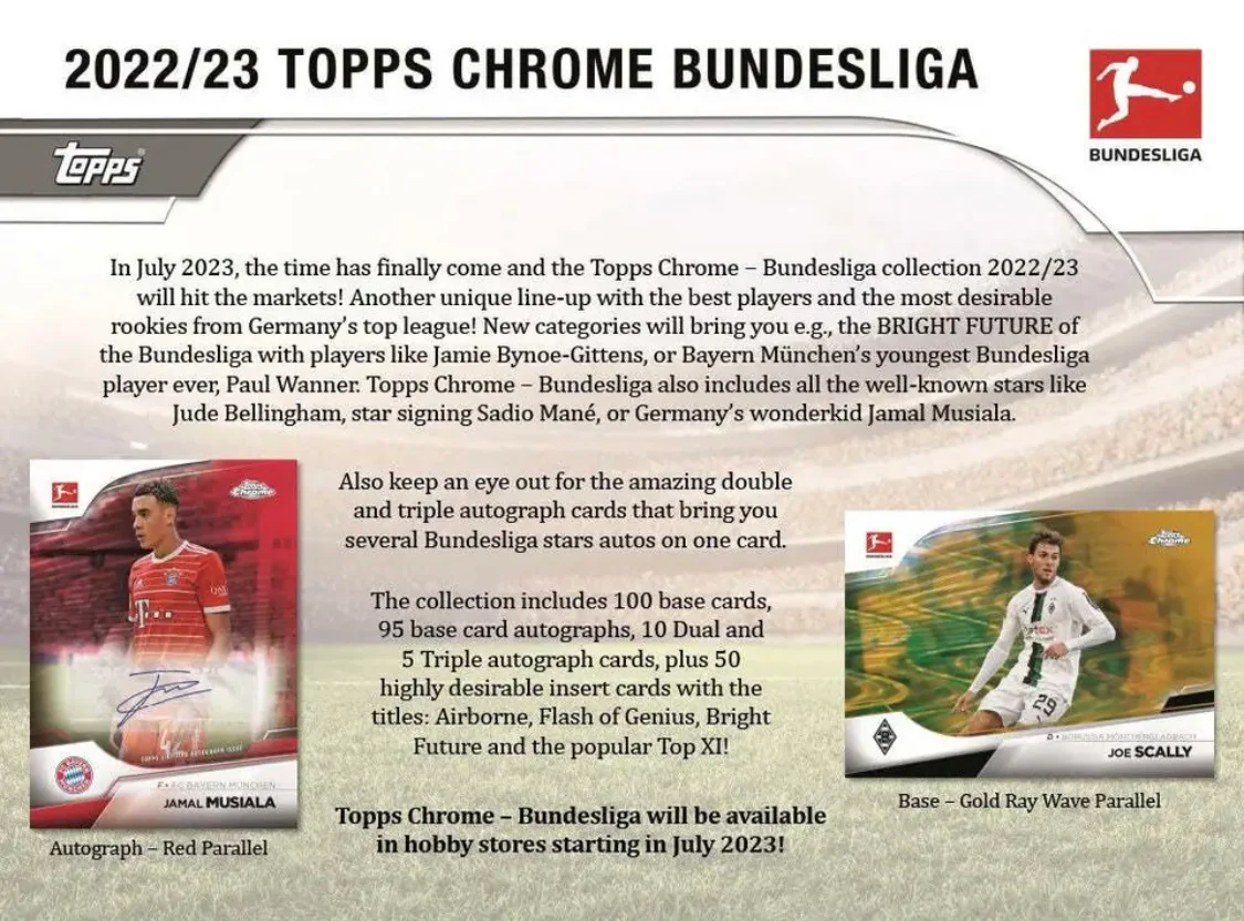 2022-23 Topps Chrome Bundesliga Soccer Hobby Box - Image 2