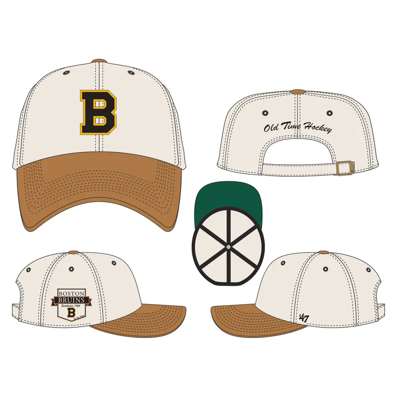 Boston Bruins '47 Beige Rafter Clean Up Adjustable Hat - Image 3