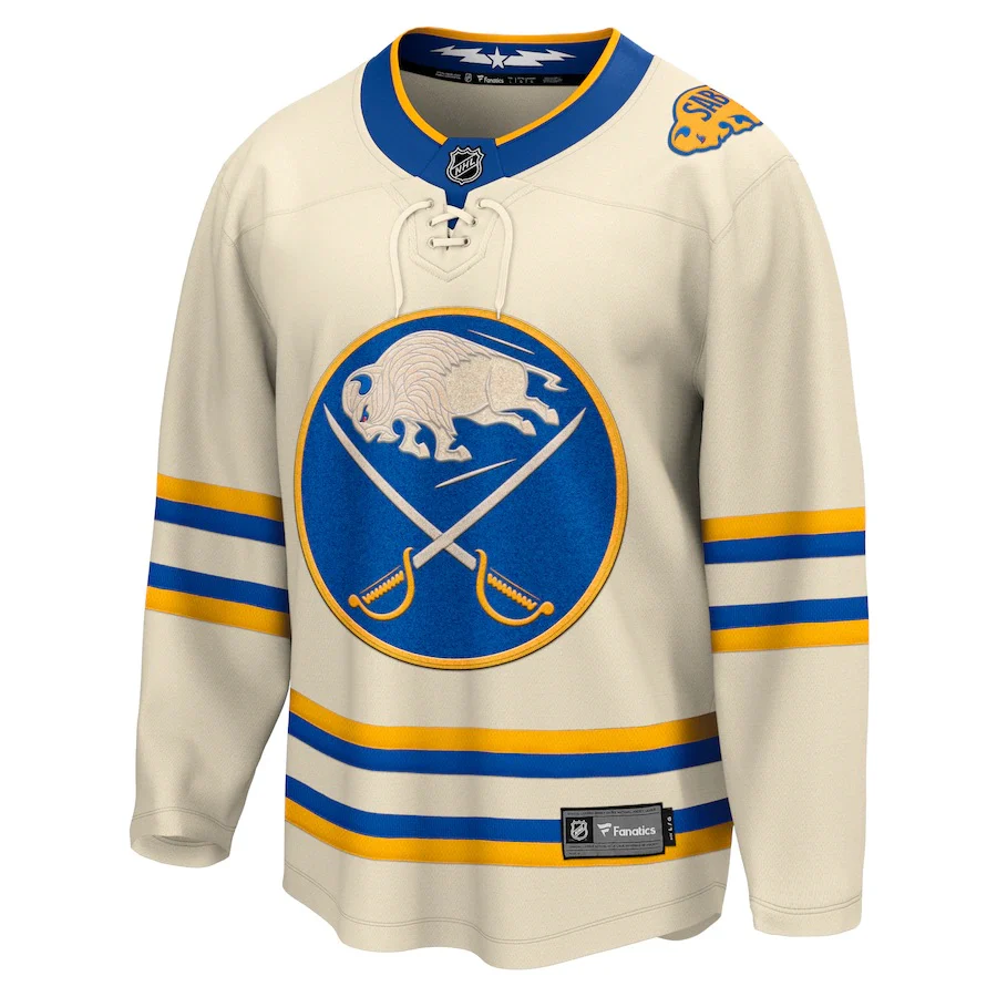 Buffalo Sabres 2022 NHL Heritage Classic - Cream Fanatics Breakaway Blank Jersey - Image 2
