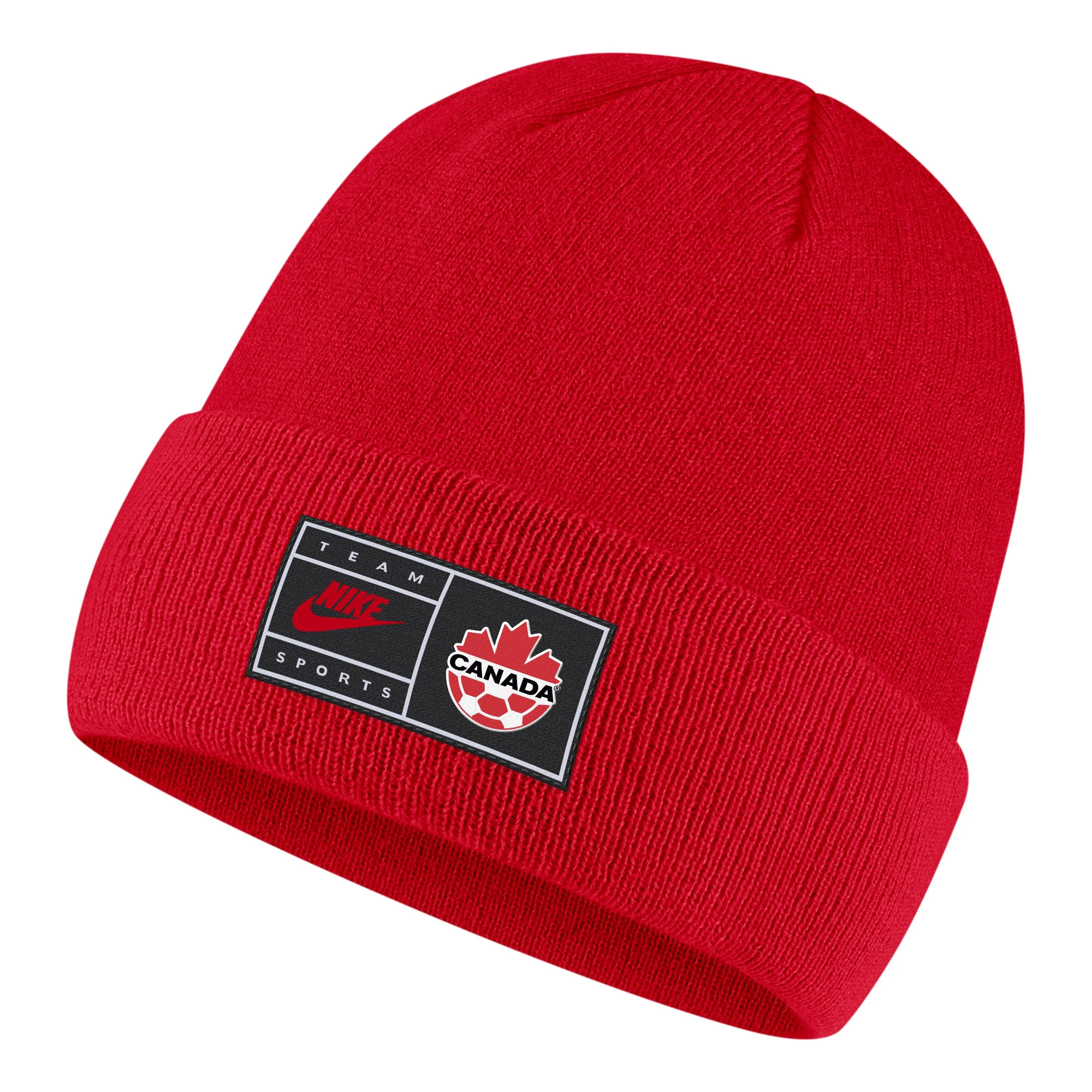 Canada Soccer National Team Wordmark Nike Cuffed Beanie Knit Toque - Red