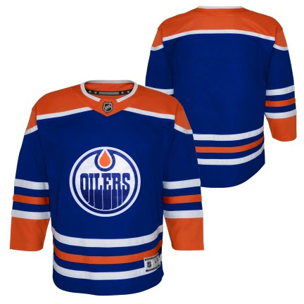 Child 4-7 NHL Edmonton Oilers OuterStuff Blank Home Replica Jersey - Dark Blue - Image 2