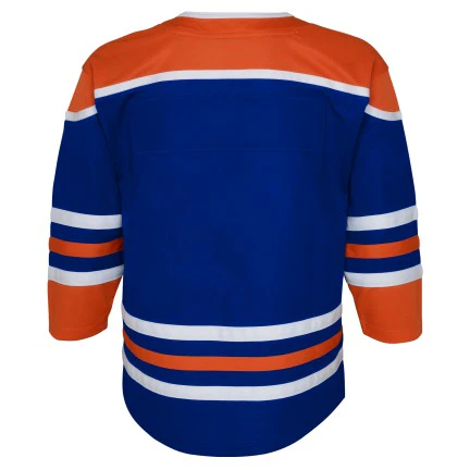 Child 4-7 NHL Edmonton Oilers OuterStuff Blank Home Replica Jersey - Dark Blue - Image 3
