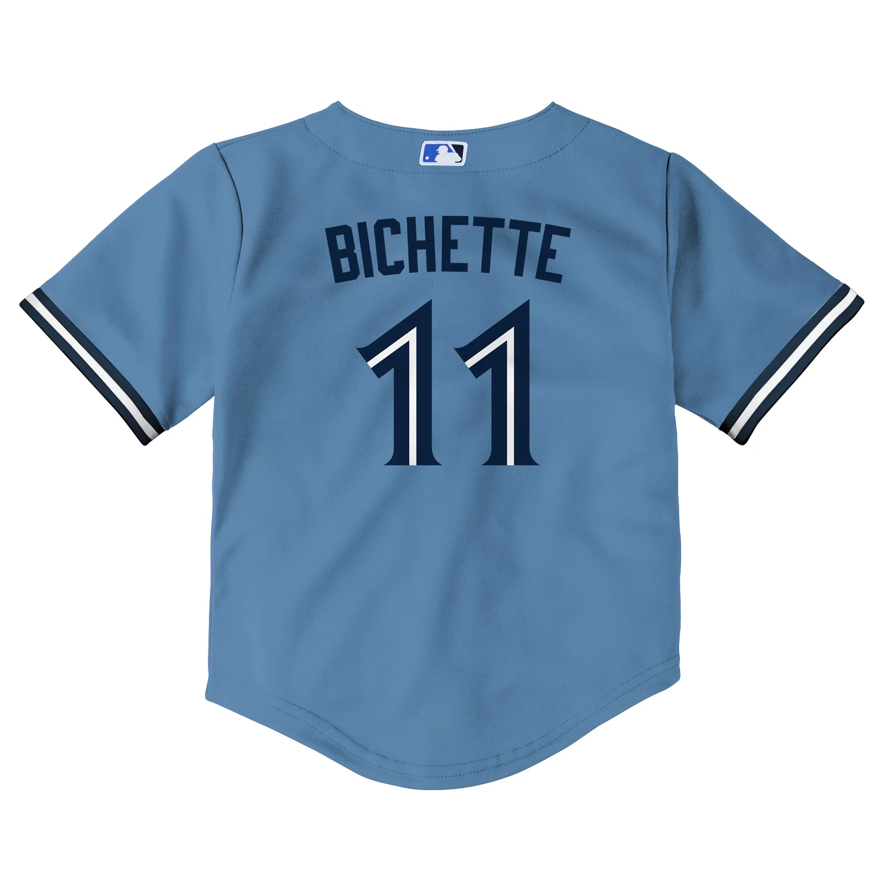 Child Toronto Blue Jays Bo Bichette #11 Nike Powder Blue Horizon Alternate Replica Team Jersey - Image 3