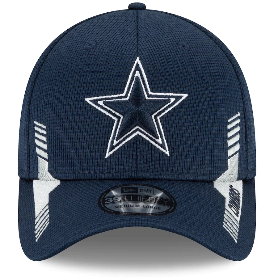Dallas Cowboys 2021 New Era NFL Sideline Home Navy 39THIRTY Flex Hat - Image 4