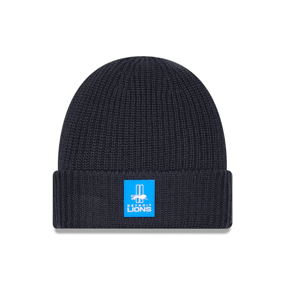 Detroit Lions Retro New Era Charcoal 2025 Sideline Cold Weather Cuffed Knit Toque