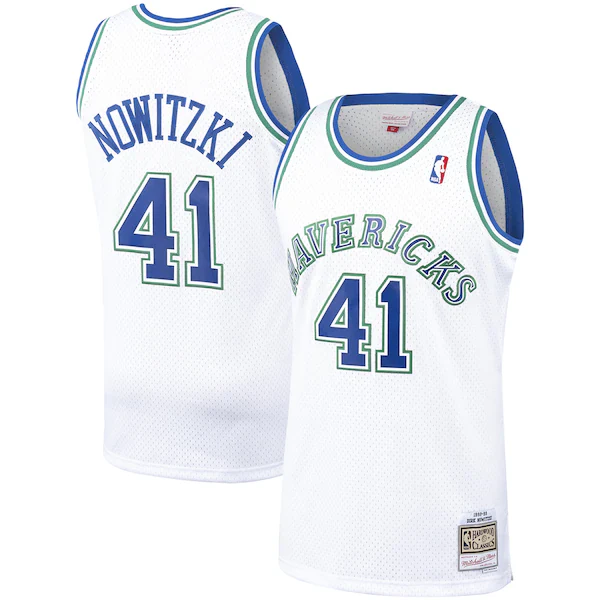Dirk Nowitzki #41 Dallas Mavericks Mitchell & Ness 1998-99 Hardwood Classic Swingman Jersey - White