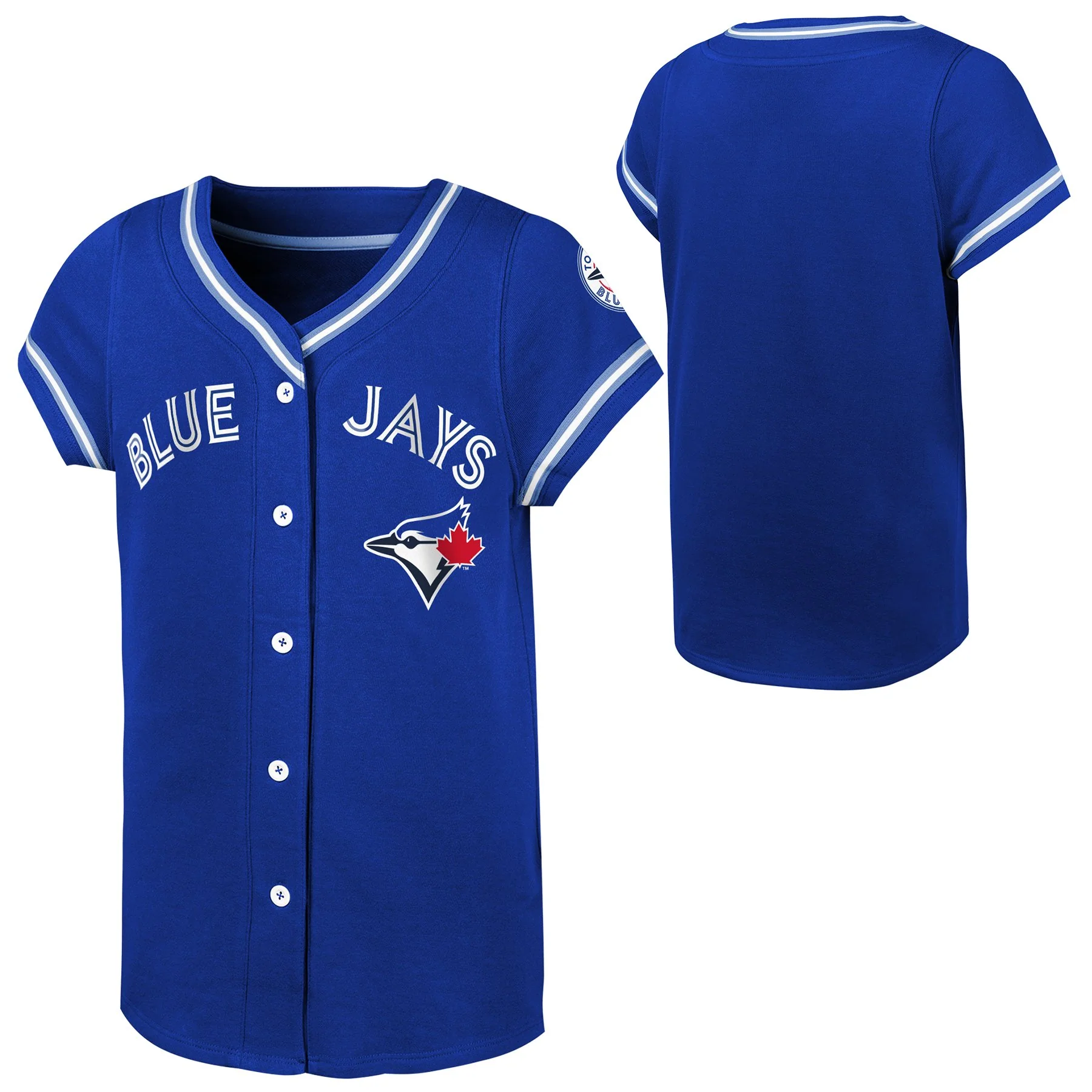 Girls Toronto Blue Jays Game Time Button Up Shirt / Jersey - Royal Blue