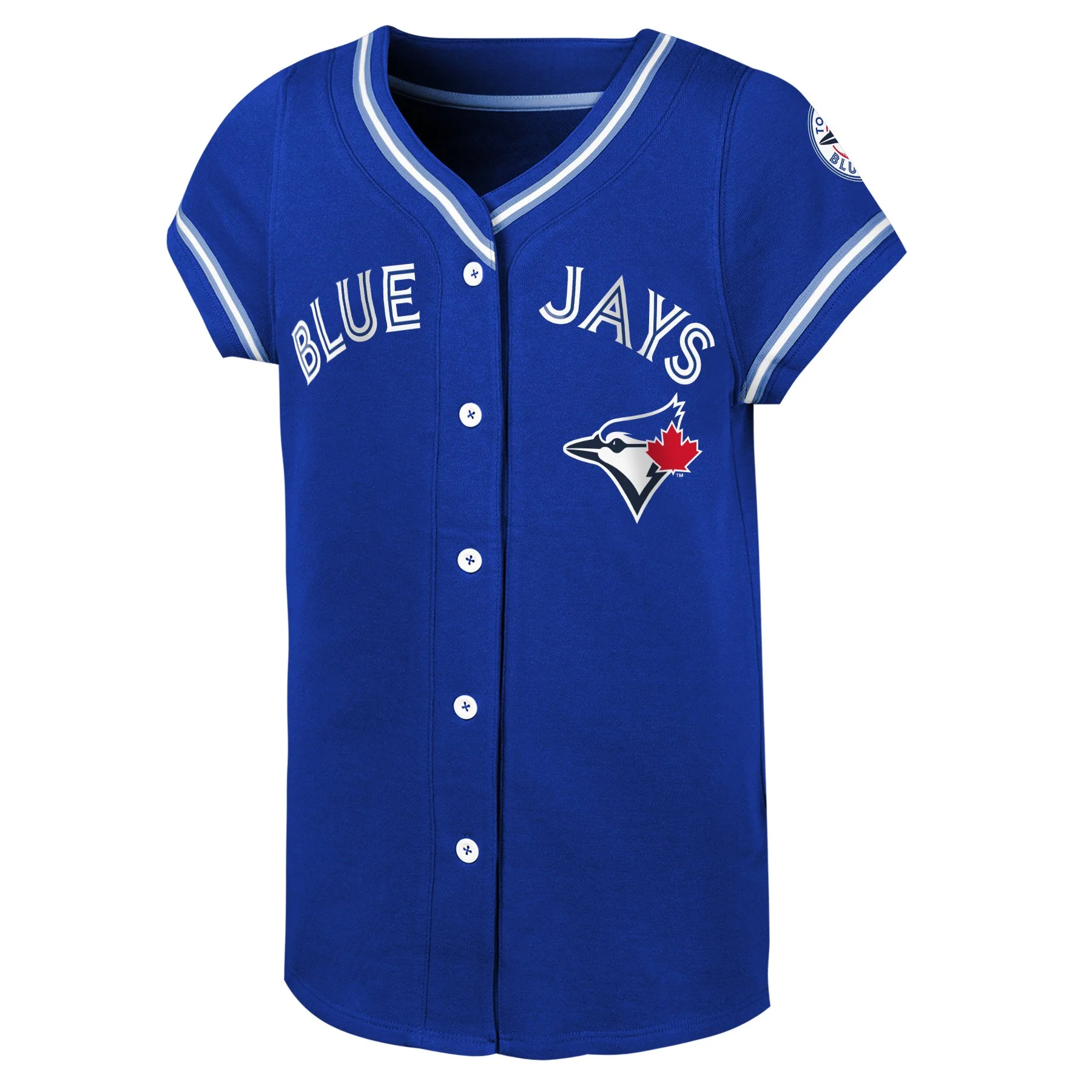 Girls Toronto Blue Jays Game Time Button Up Shirt / Jersey - Royal Blue - Image 2