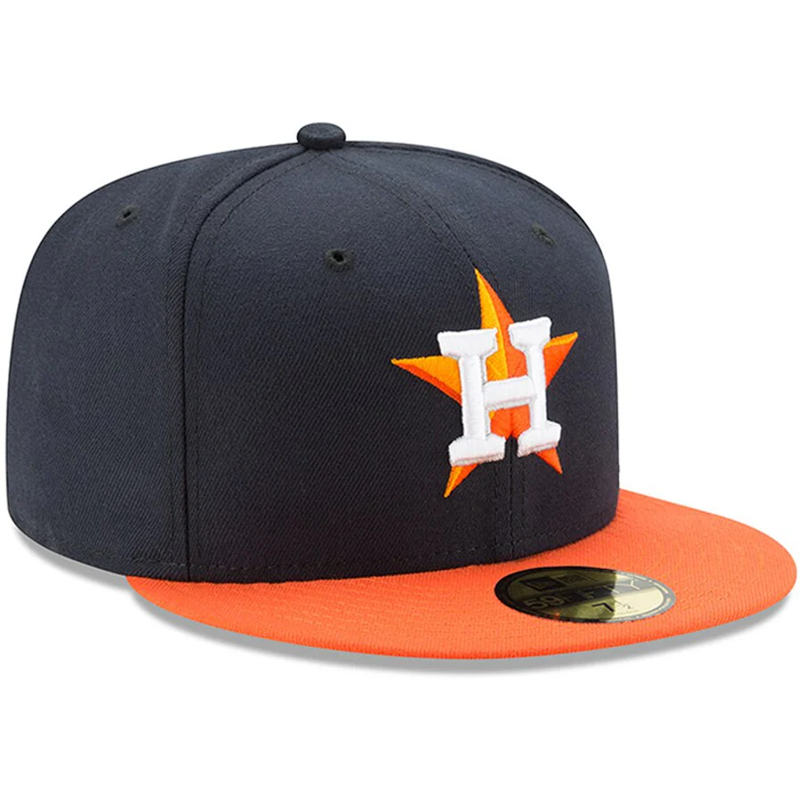 Houston Astros New Era Navy/Orange Authentic Collection On-Field 59FIFTY Road Fitted Hat