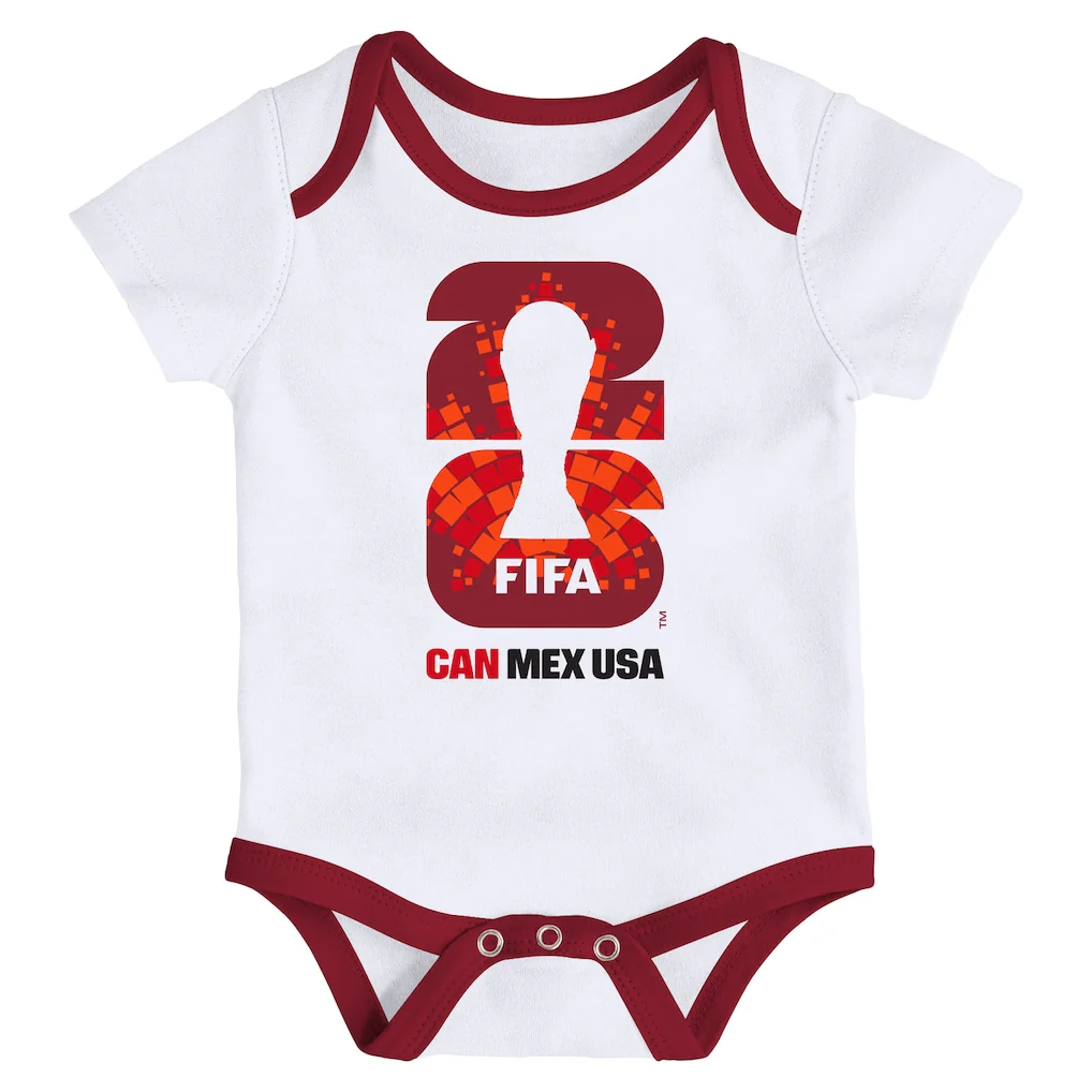 Infant Canada FIFA World Cup 2026 Host City 3-Pack Bodysuit Set - Red/White - Image 4