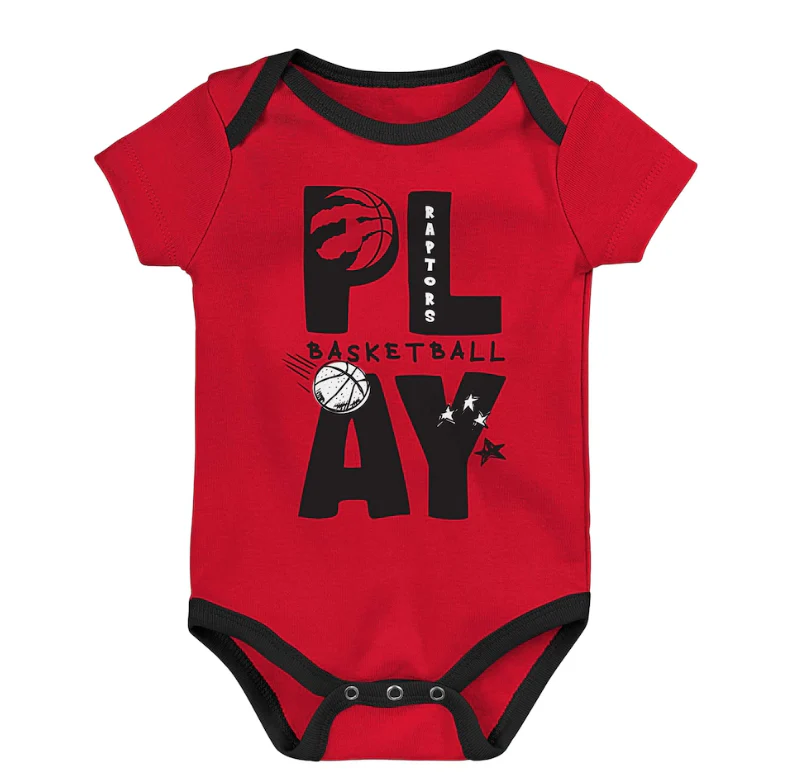 Infant Toronto Raptors Play Ball 3-Pack Onesie Set - Image 3