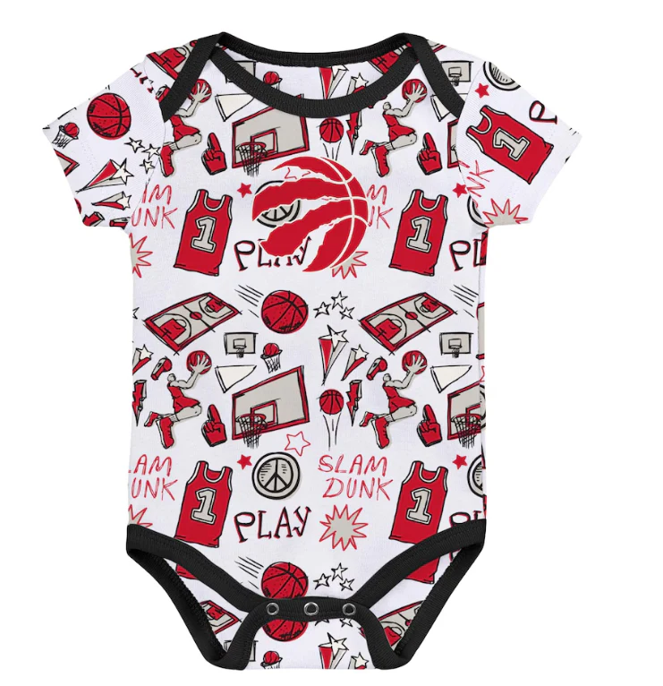 Infant Toronto Raptors Play Ball 3-Pack Onesie Set - Image 4