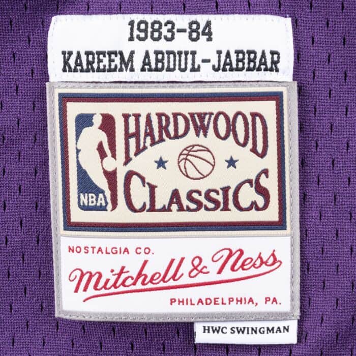 Kareem Abdul-Jabbar #33 Los Angeles Lakers Mitchell & Ness 1983-84 Hardwood Classic Swingman Purple Jersey - Image 2