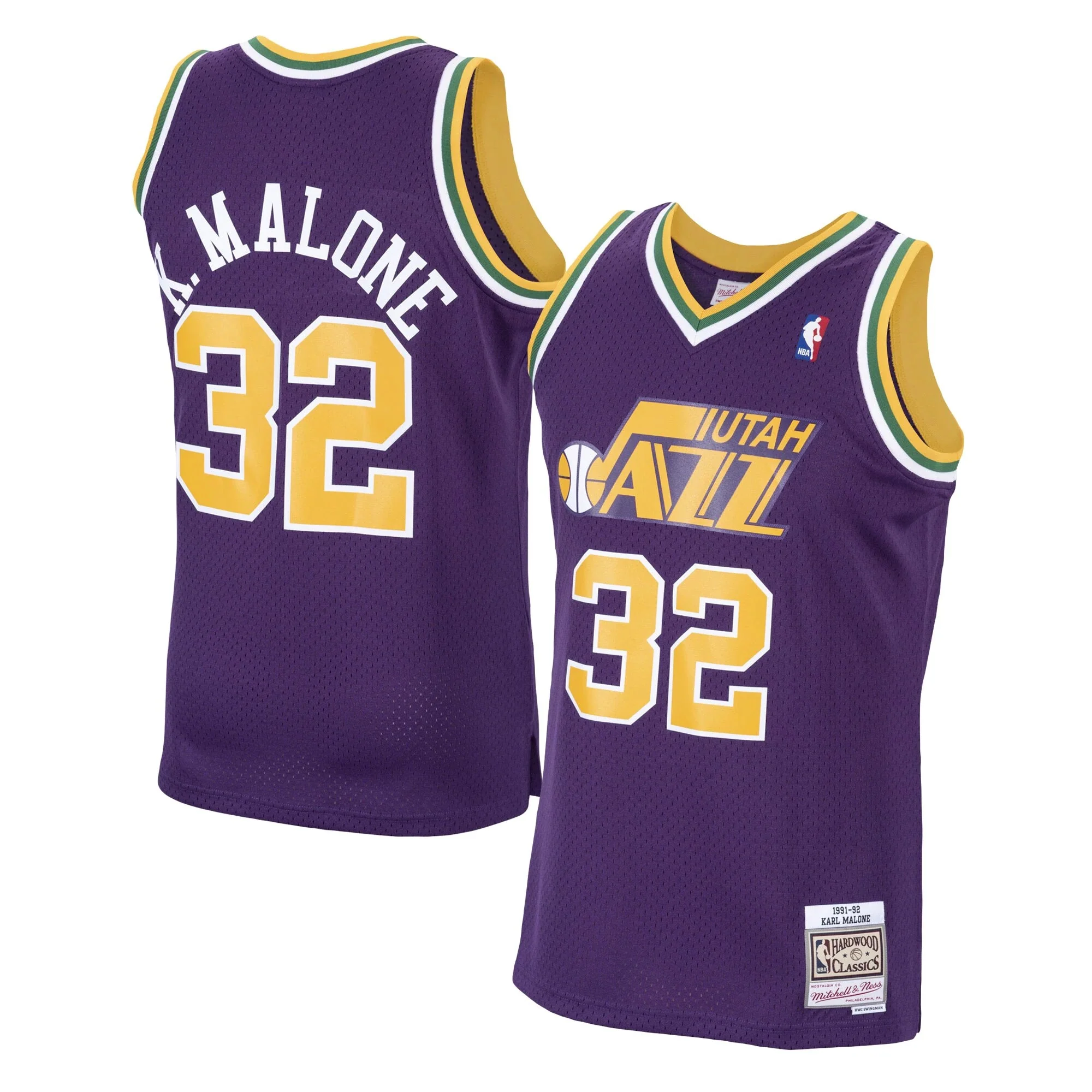 Karl Malone #32 Utah Jazz Mitchell & Ness 1991-92 Hardwood Classic Swingman Jersey - Image 3