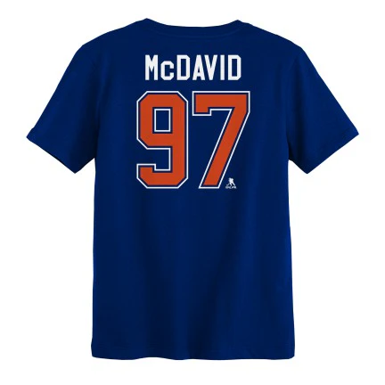 Kids NHL Edmonton Oilers Connor McDavid #97 Name & Number T-Shirt 'C' - Image 3