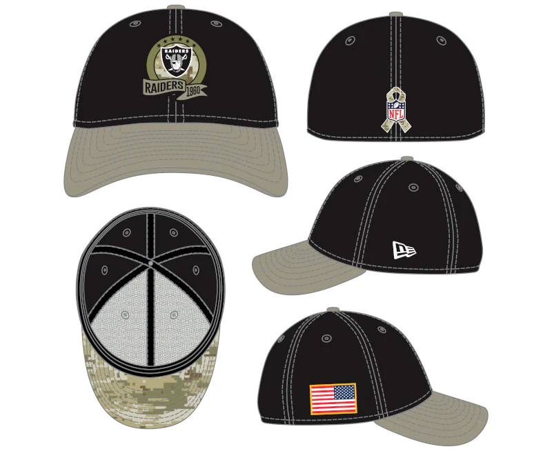 Las Vegas Raiders New Era 2022 Salute To Service - 39THIRTY Flex Hat - Image 8