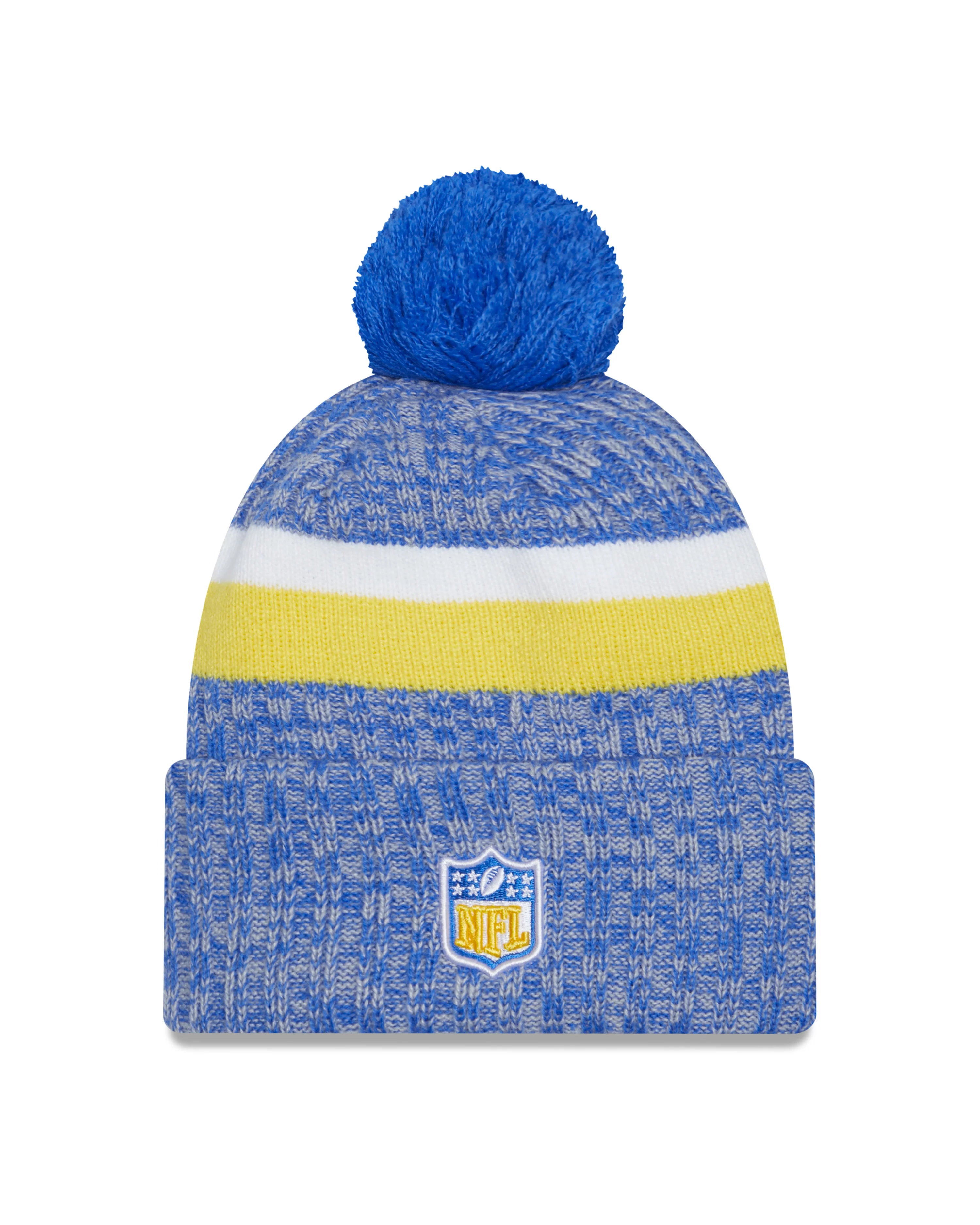Los Angeles Chargers New Era 2023 Sideline - Sport Cuffed Pom Knit Hat - Blue - Image 2