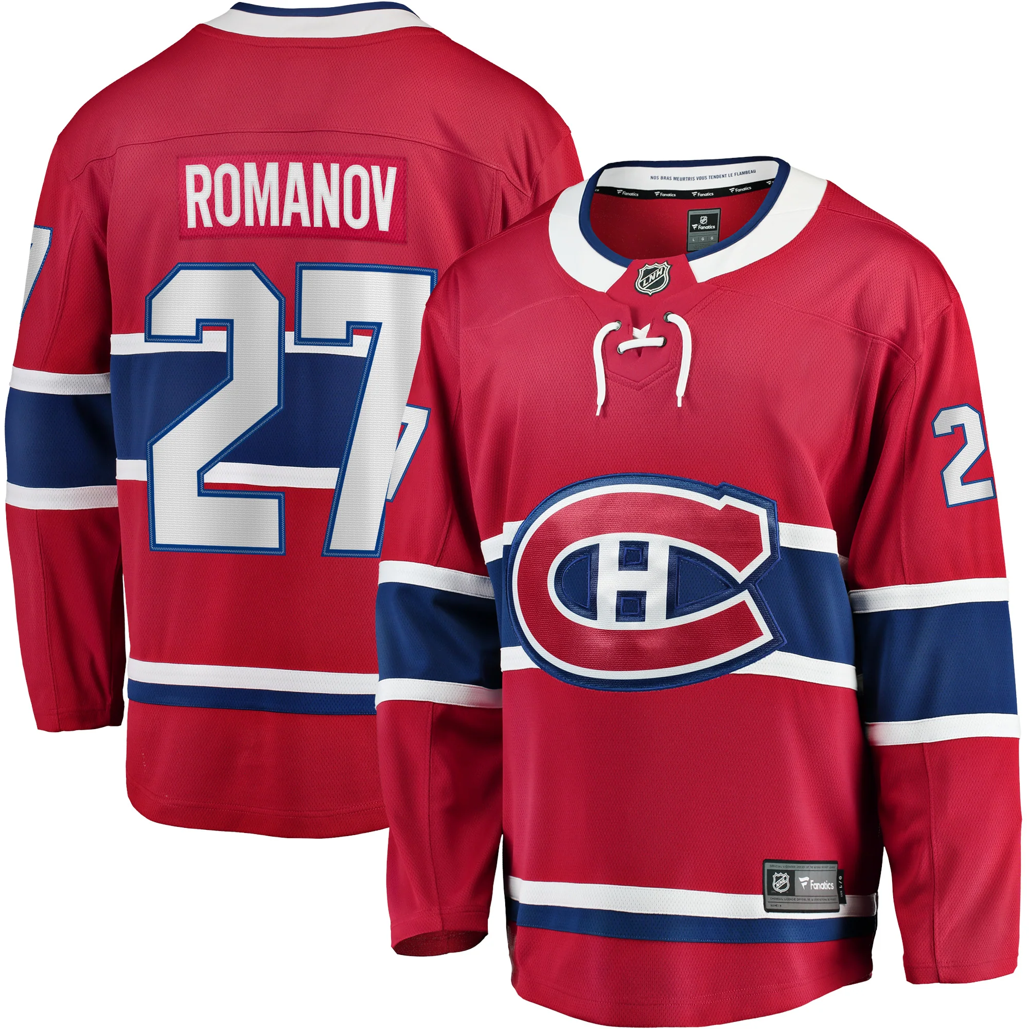 Montreal Canadiens Alexander Romanov #27 Home Fanatics Breakaway Replica Jersey - Image 2