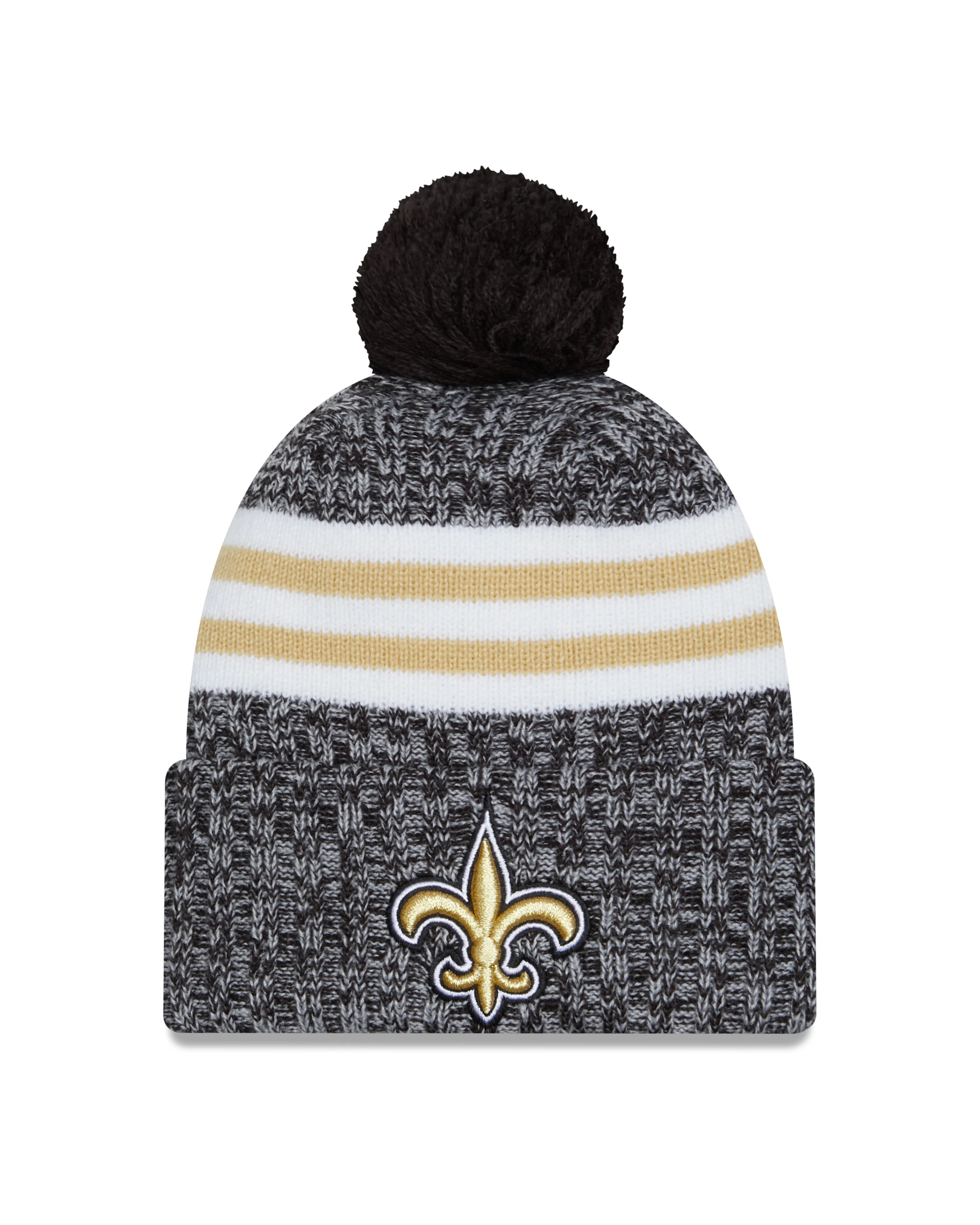 New Orleans Saints New Era 2023 Sideline - Sport Cuffed Pom Knit Hat - Black