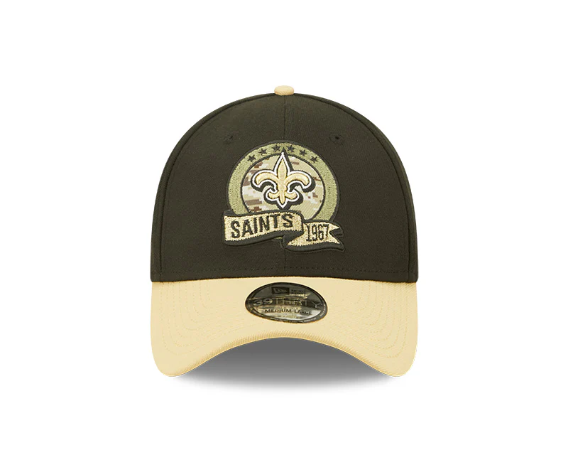 New Orleans Saints New Era Black/Gold 2022 Salute To Service - 39THIRTY Flex Hat - Image 3
