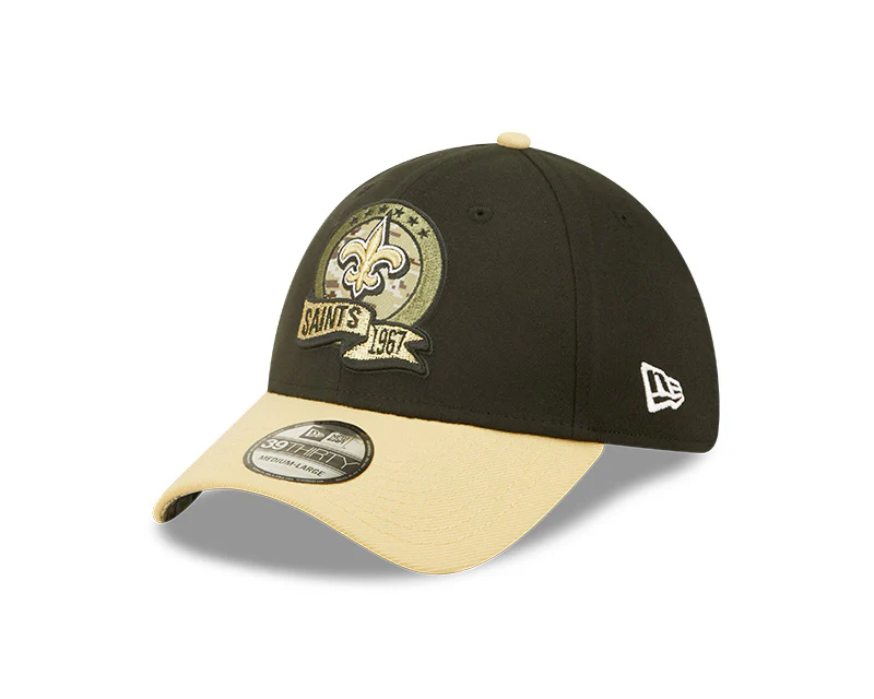 New Orleans Saints New Era Black/Gold 2022 Salute To Service - 39THIRTY Flex Hat - Image 4