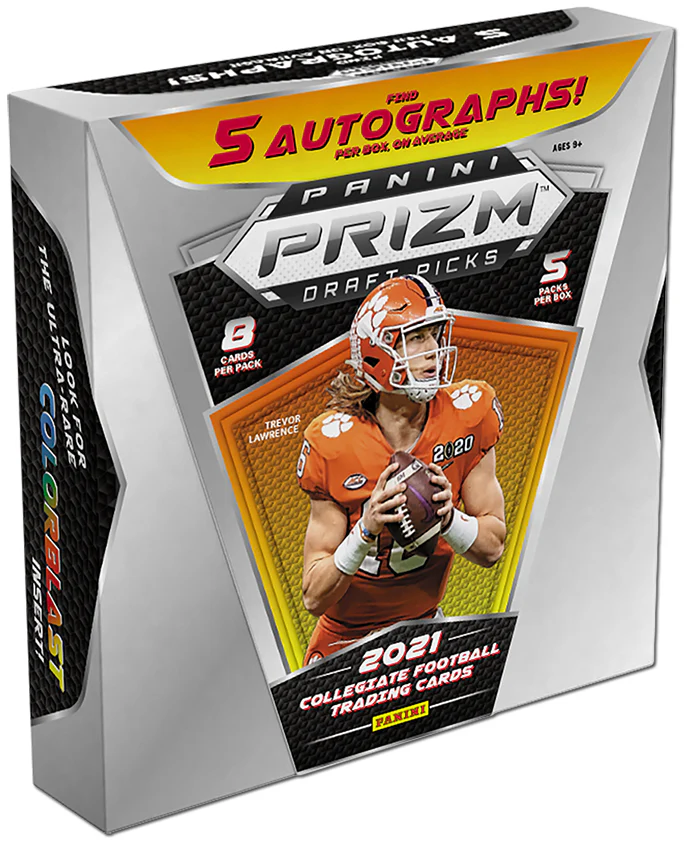 Panini Prizm 2021 Hobby Draft Picks Collegiate Football -1 Box with 5 Packs