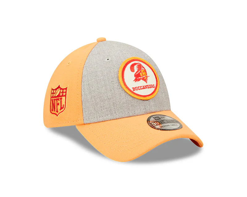 Tampa Bay Buccaneers New Era 2022 Sideline 39THIRTY Historic Flex Hat - Heathered Gray/Orange - Image 5