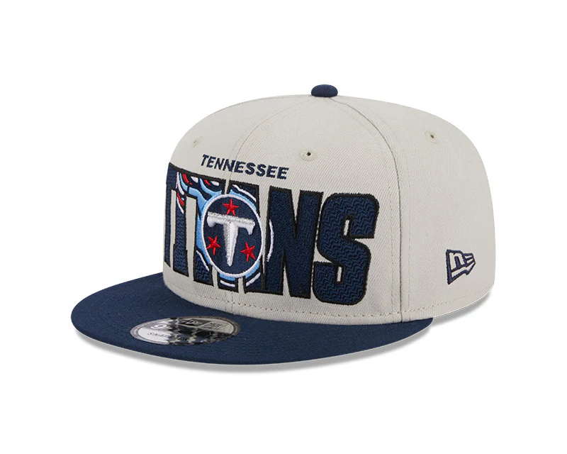 Tennessee Titans New Era 2023 NFL Draft 9FIFTY Snapback Adjustable Hat - Stone/Navy