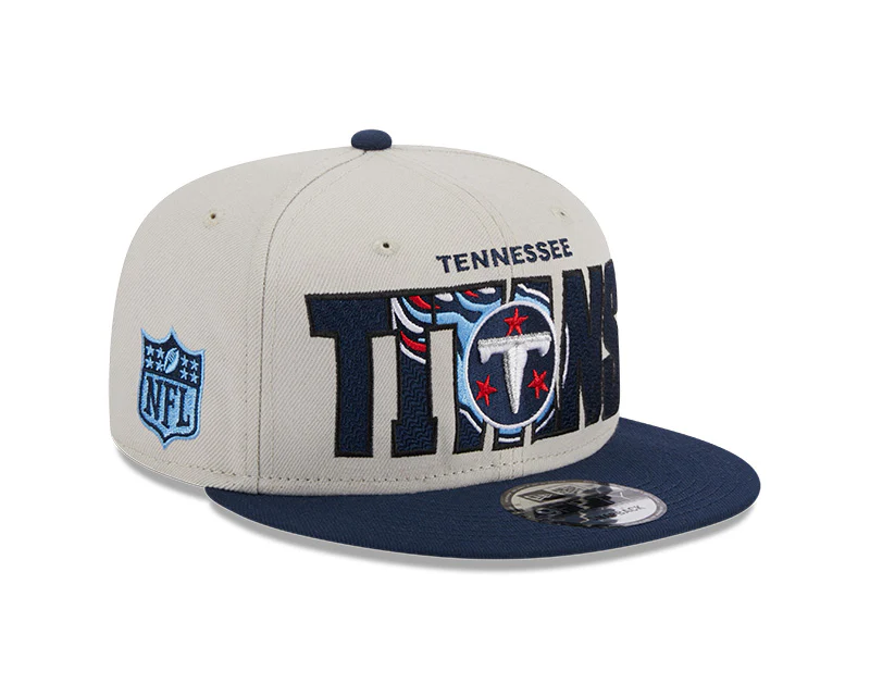 Tennessee Titans New Era 2023 NFL Draft 9FIFTY Snapback Adjustable Hat - Stone/Navy - Image 3