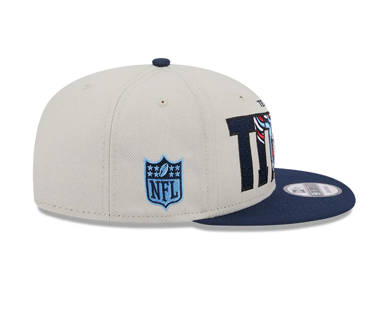 Tennessee Titans New Era 2023 NFL Draft 9FIFTY Snapback Adjustable Hat - Stone/Navy - Image 6
