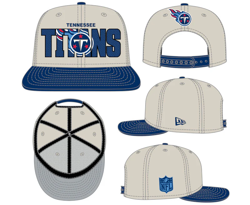Tennessee Titans New Era 2023 NFL Draft 9FIFTY Snapback Adjustable Hat - Stone/Navy - Image 7