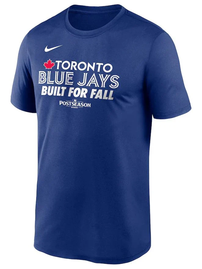 Toronto Blue Jays MLB Nike 2025 Postseason Built for Fall Dri-FIT T-Shirt - Royal Blue - Image 2