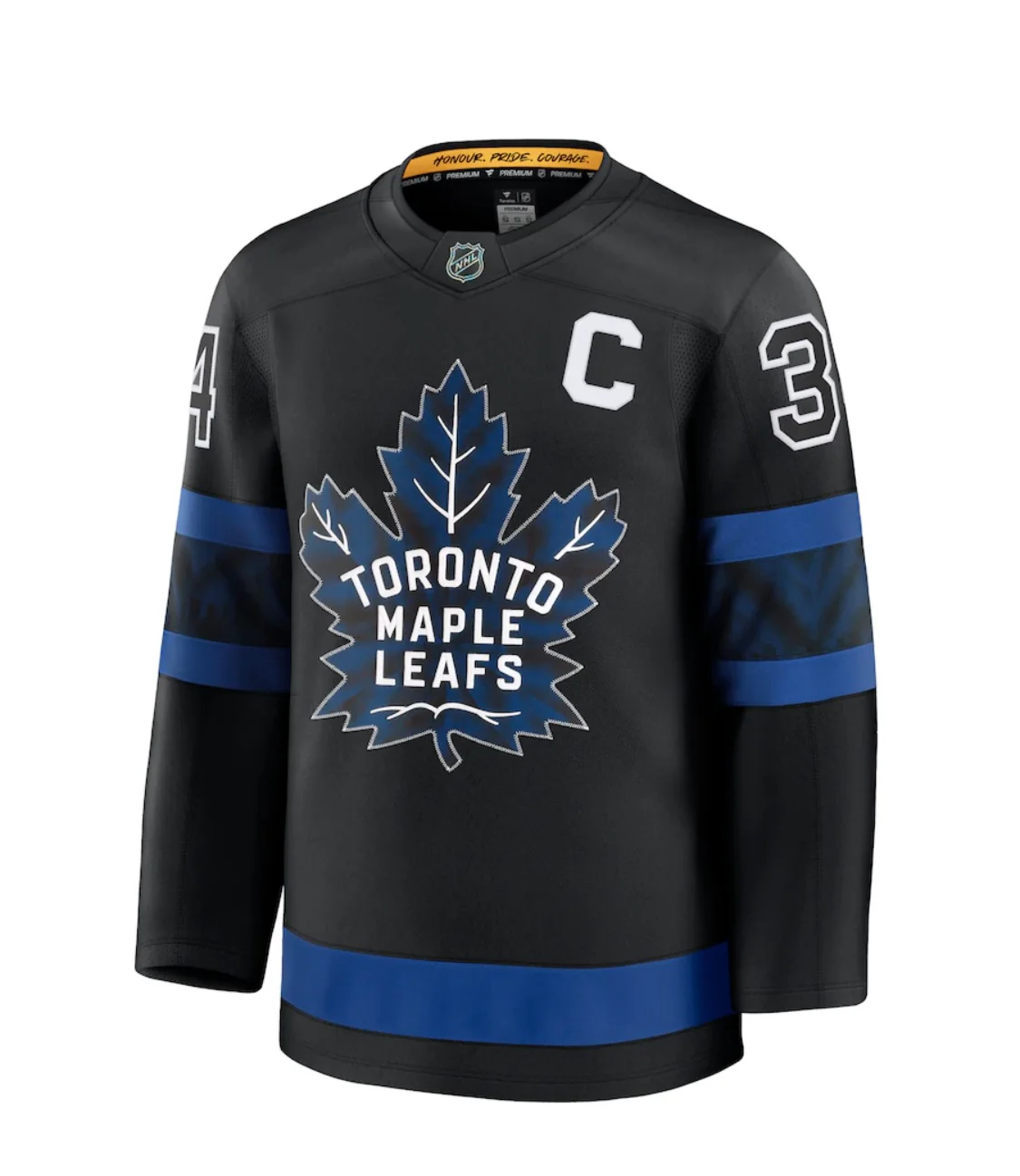 Toronto Maple Leafs Auston Matthews #34 Fanatics Alternate Premium Player Jersey with C - Black - Image 2