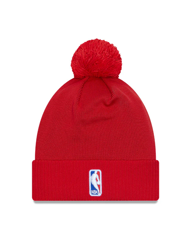 Toronto Raptors New Era NBA 2023 Draft Knit Pom Toque -Red - Image 2
