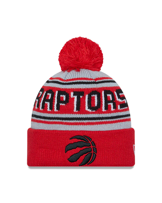 Toronto Raptors New Era Wordmark Cuff Knit Pom Toque