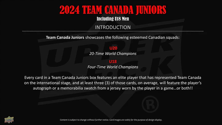 Upper Deck 2024 Team Canada Juniors Hobby Box - Image 3