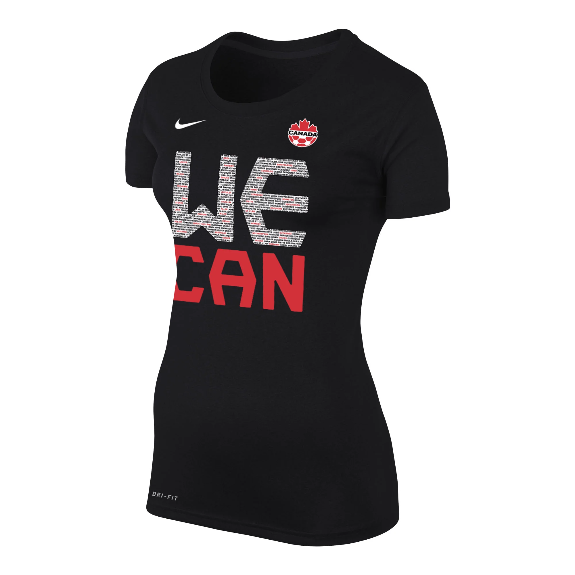 Women's Canada National Soccer Team Nike We Can Qualification Celebration Dri-Fit T-Shirt - Black