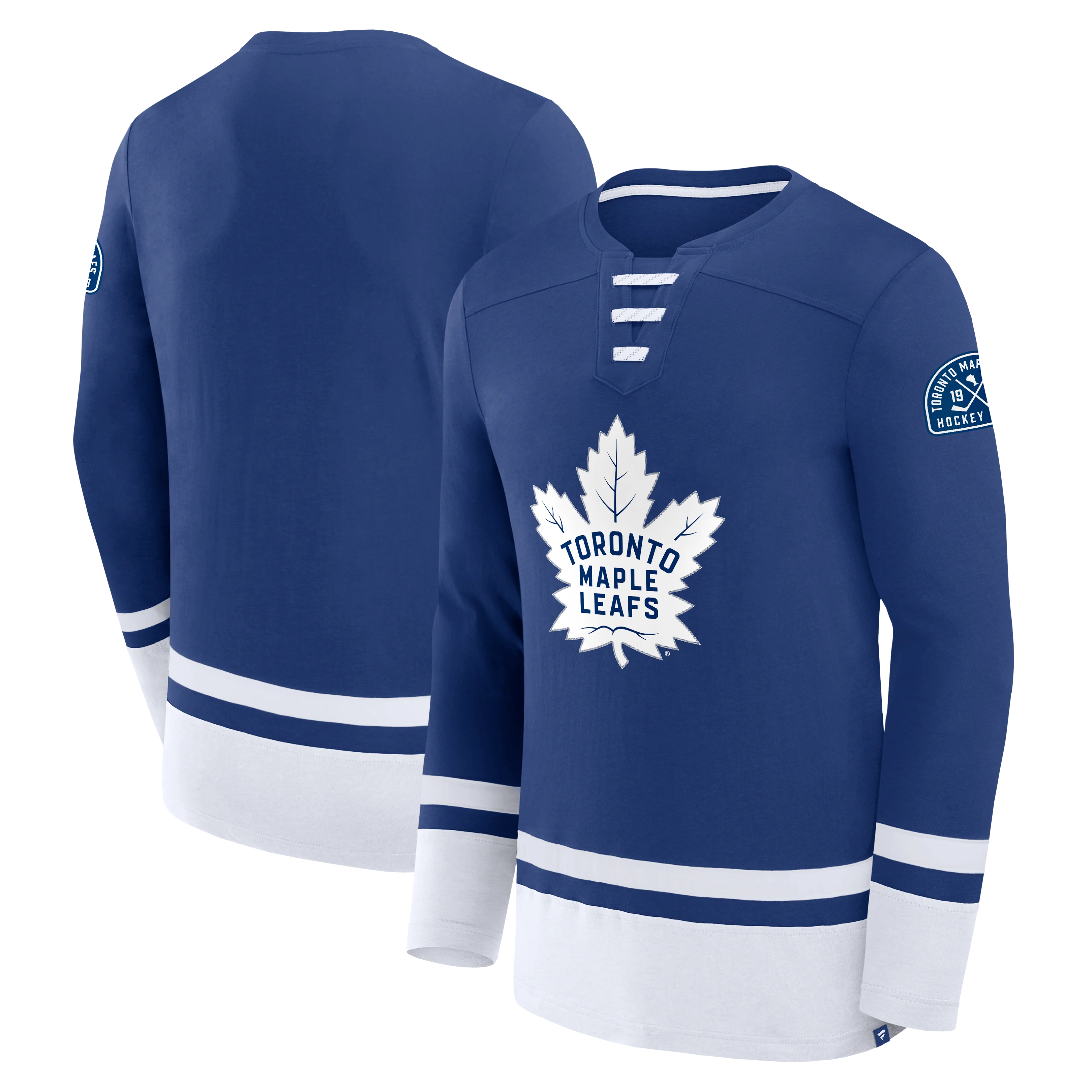 Toronto Maple Leafs Fanatics Blue Inside Line Fleece Pullover Hoodie - Image 3