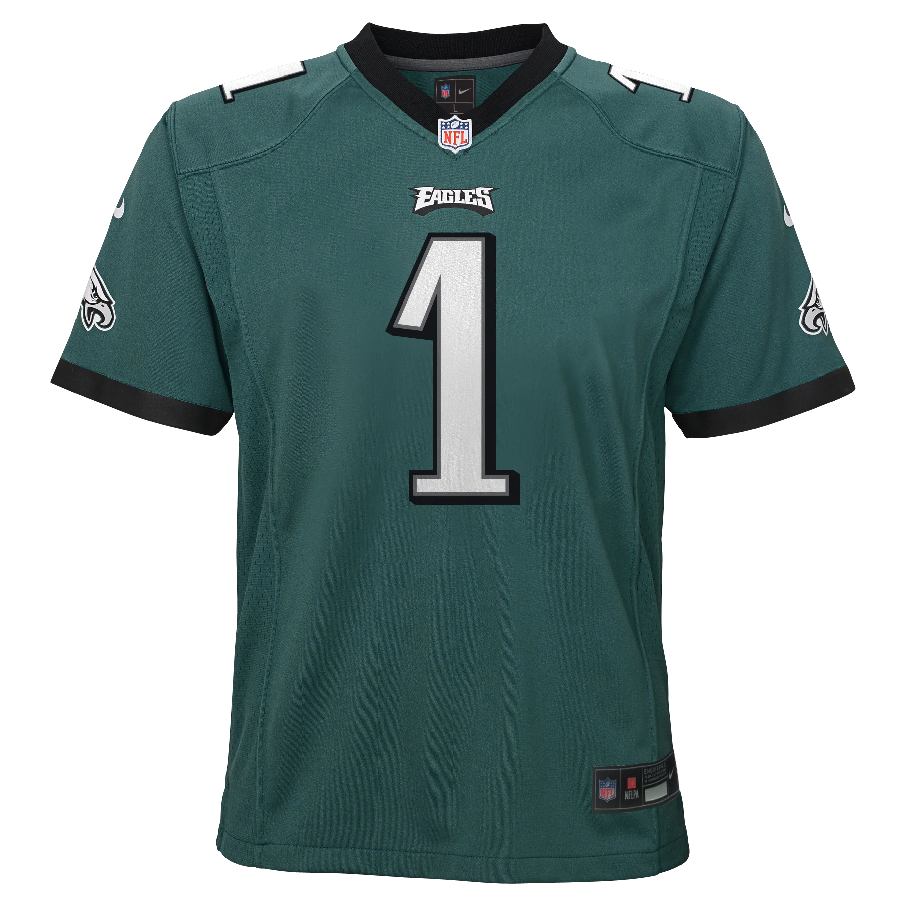 Youth Jalen Hurts #1 Philadelphia Eagles Green Nike - Game Jersey - Image 3