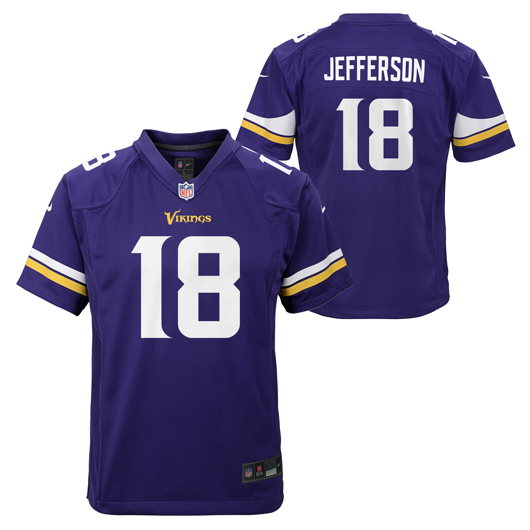 Youth Justin Jefferson #18 Minnesota Vikings Purple Nike - Game Jersey