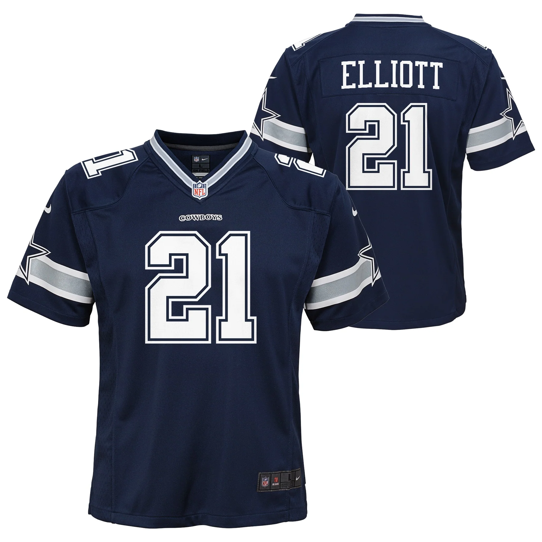 Youth Ezekiel Elliott #21 Navy Dallas Cowboys Nike - Game Jersey - Image 3