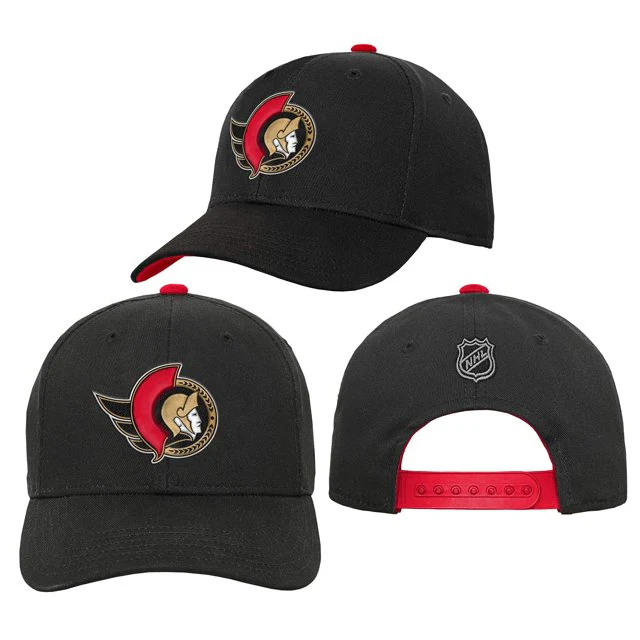Youth Ottawa Senators Precurved Adjustable Hat - Black - Image 3
