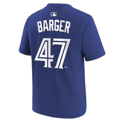 Youth Toronto Blue Jays Addison Barger #47 T-Shirt  - Rush Blue - Image 2