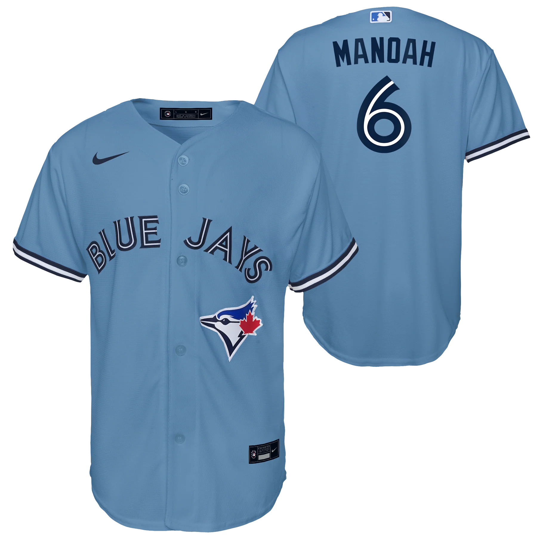 Youth Toronto Blue Jays Alex Manoah #6 Nike Powder Blue Horizon Alternate Replica Team Jersey