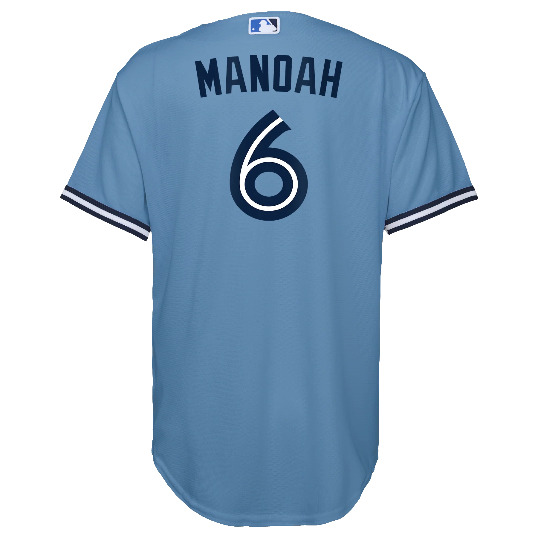Youth Toronto Blue Jays Alex Manoah #6 Nike Powder Blue Horizon Alternate Replica Team Jersey - Image 2