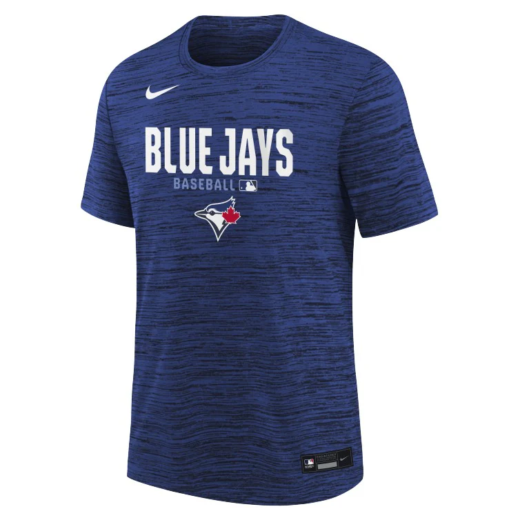 Youth Toronto Blue Jays Nike City Connect Authentic Collection Velocity Dri-Fit T-Shirt - Royal Blue - Image 2