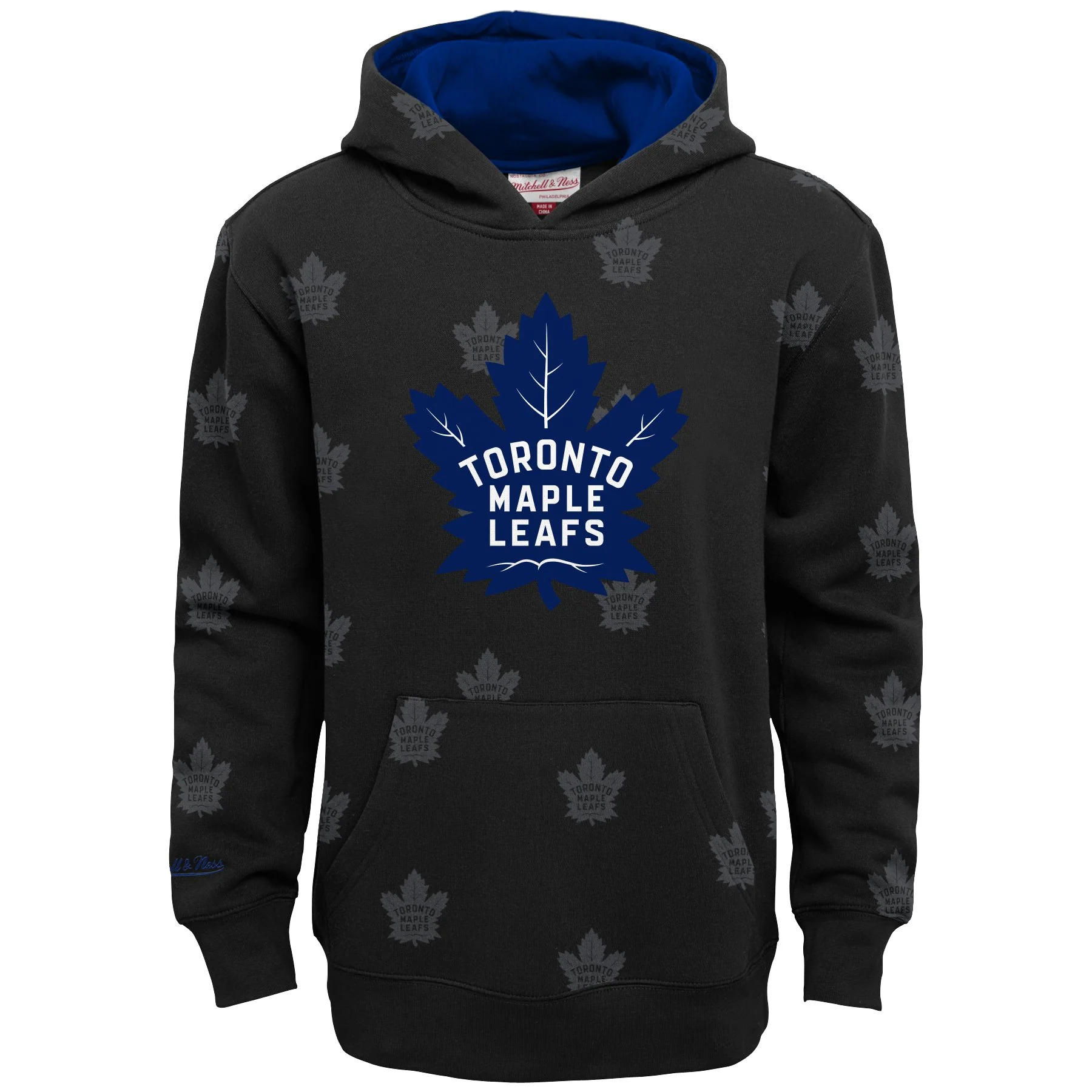Youth Toronto Maple Leafs AOP Mitchell & Ness Pullover Fleece Hoodie - Image 2